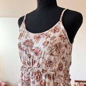 Maurices Floral babydoll strappy dress sz s rayon boho hippie romantic feminine